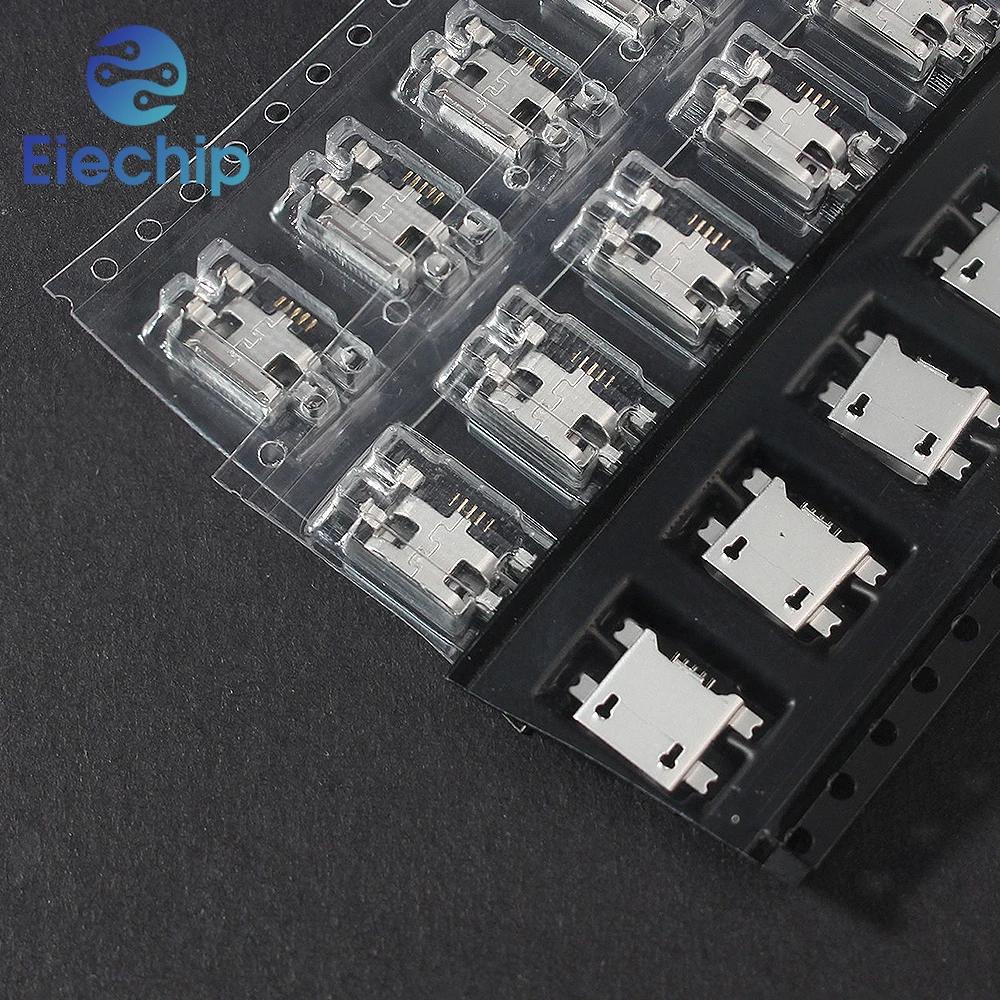 60pcs/lot 5 Pin SMT Socket Connector Kit, Micro USB Type B Female Placement 12 Models SMD DIP Socket Connector for mobile phones