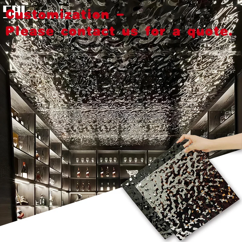 

custom.Ripple Corrugated Stainless Steel Decorative Sheets Art Wall Feature Ceiling Background Hotel Gallery Interior