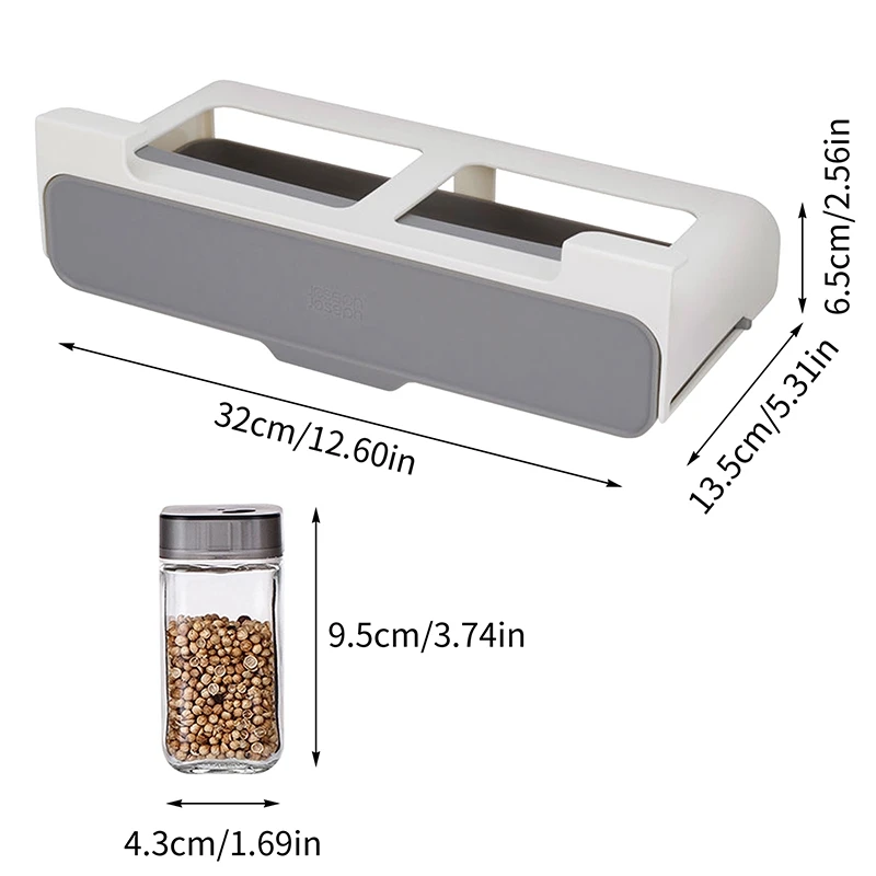 Seasoning Bottle Storage Rack Kitchen Self-adhesive Spice Organizer Rack Under Desk Drawer Hidden Kitchen Supplies Storage