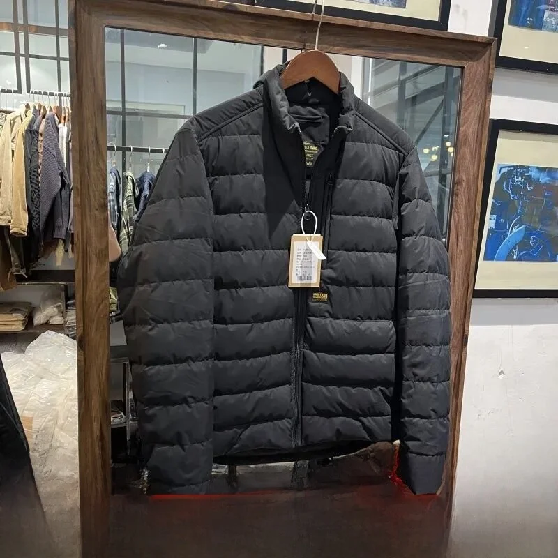 

Warmth Du down Jaet Men's Stand Collar Long Sve Casual Sle 90 White Du down Filling ODM Cany Line