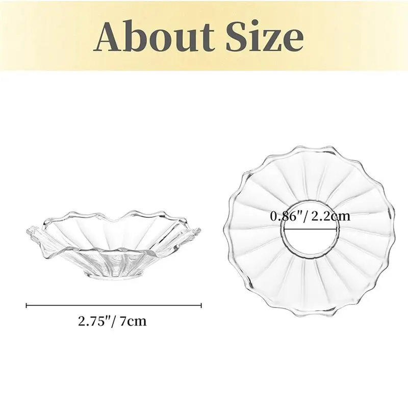 Glass Bobeches For Candlestick Holders,36 Pcs Ribbed Candle Drip Protectors Candle Rings For Tapers, Candle Drip Catcher-AT36