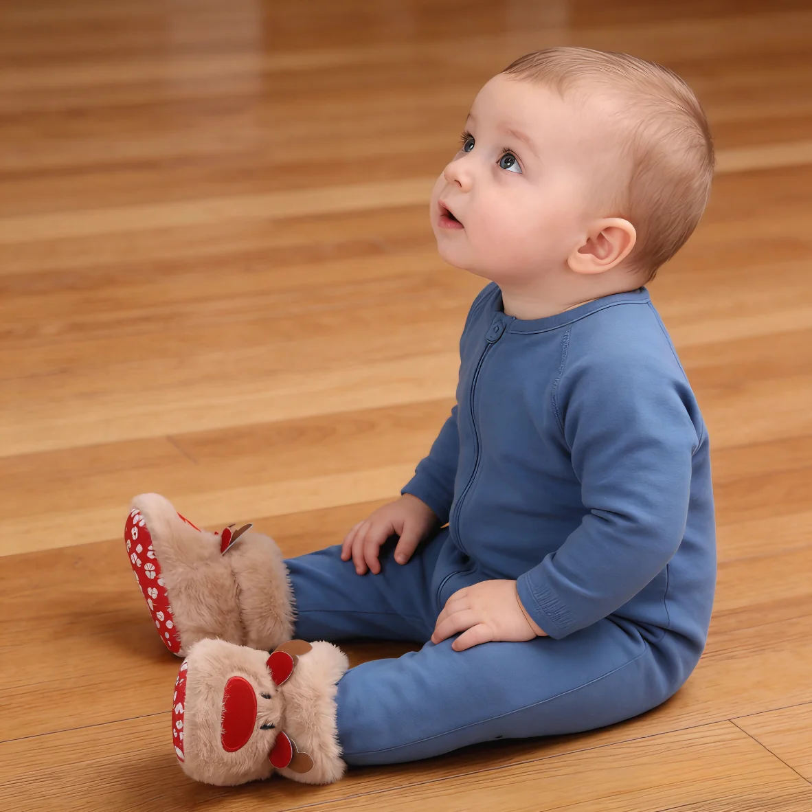 Newborn Baby Boots: Santa Claus Cute Elk Design, Warm Winter Toddler Shoes for Girls & Boys, Perfect Holiday Christmas Gift