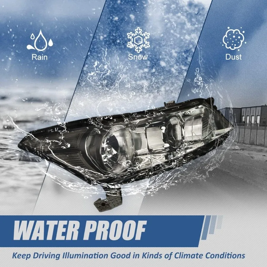 مجموعة المصابيح الأمامية على طراز المصنع لهوندا أكورد 4 أبواب سيدان 20082012 متوافقة مع السائق والراكب #5