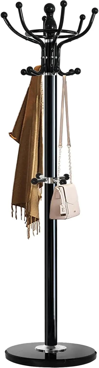 

Umail Furniture Metal Coat Rack Freestanding 16 Hooks, Entry-way Coat Racks Stand with Natural Marble Base Hall Tree