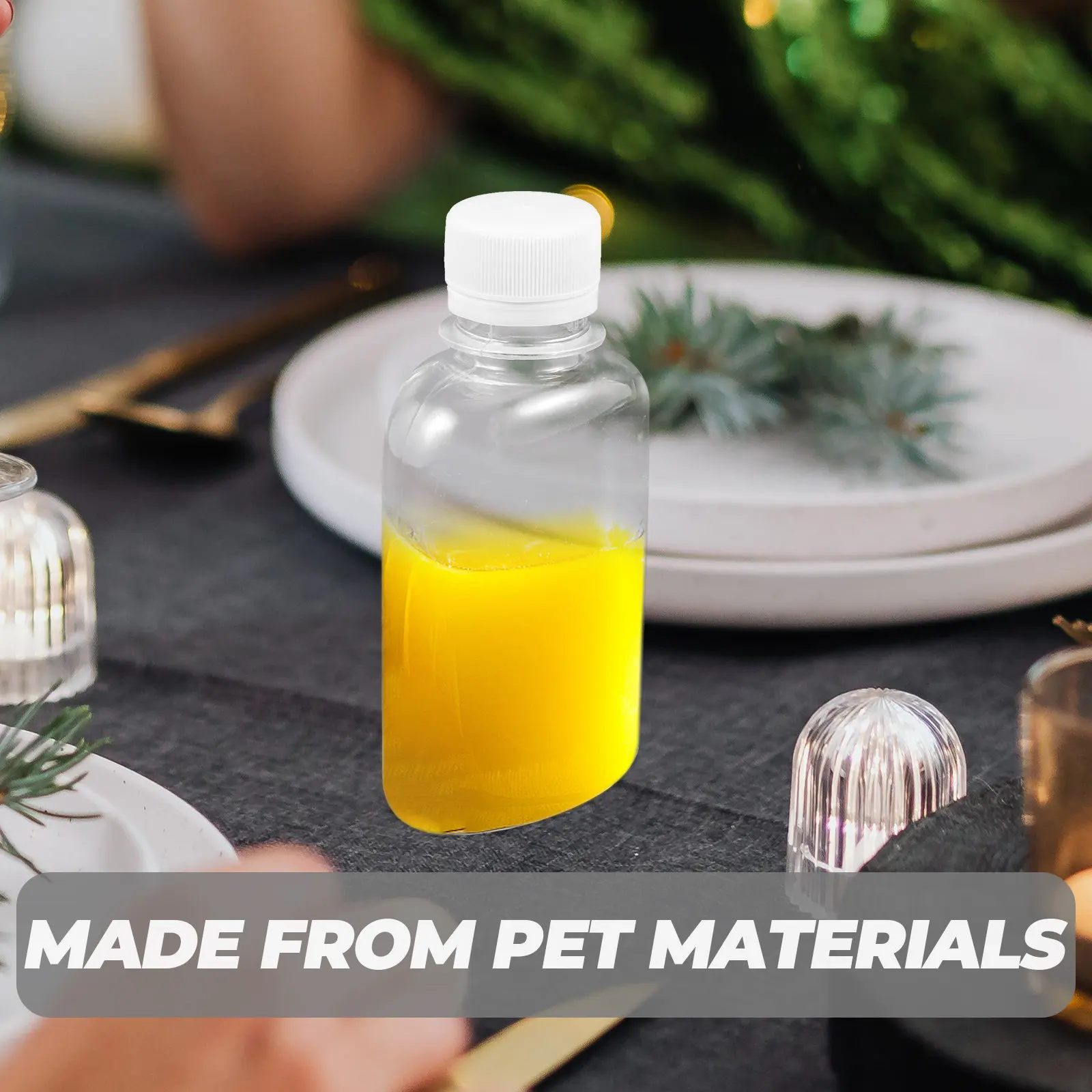 10Pcs Sealed Cap Empty Juice Bottles 150Ml Lightweight Reusable Plastic Beverage Bottles for Juicing Milk Tea Water Home