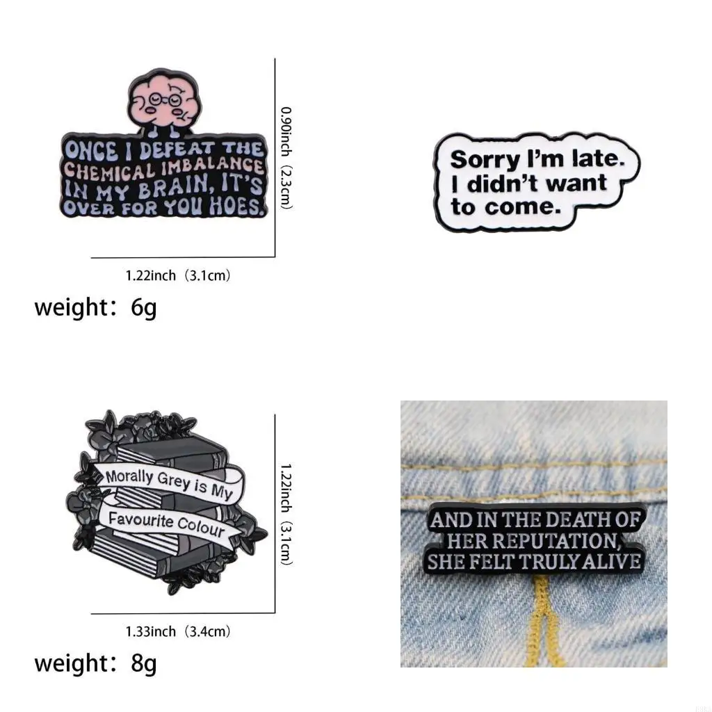   Multipurpose Metal Brooch Humorous Quote Pin For Backpacks Bags Hat Decoration