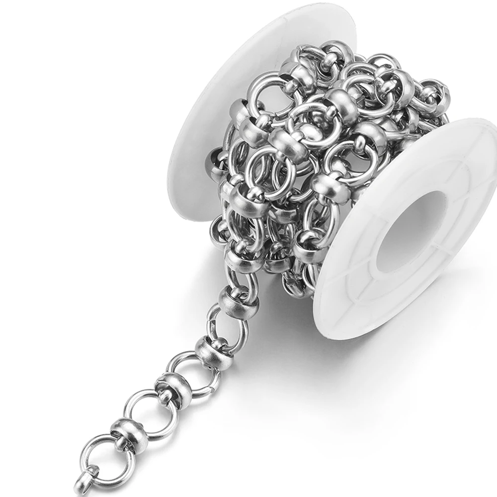 Cadenas grandes de acero inoxidable 304 con nudo grueso, accesorios para hacer joyas, collares de Hip Hop, suministros para pulseras, 1 metro