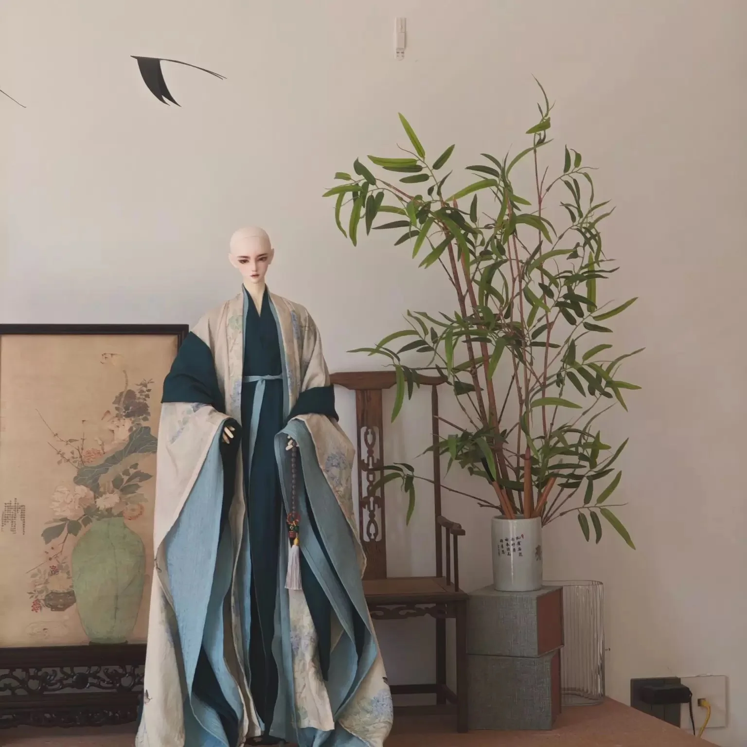Strong Body 1/4 1/3 Doll BJD Ancient Costume Hanfu Cross-Collar Robe Dress Outfit For MSD SD13 TD75 Uncle Customized Size A1639