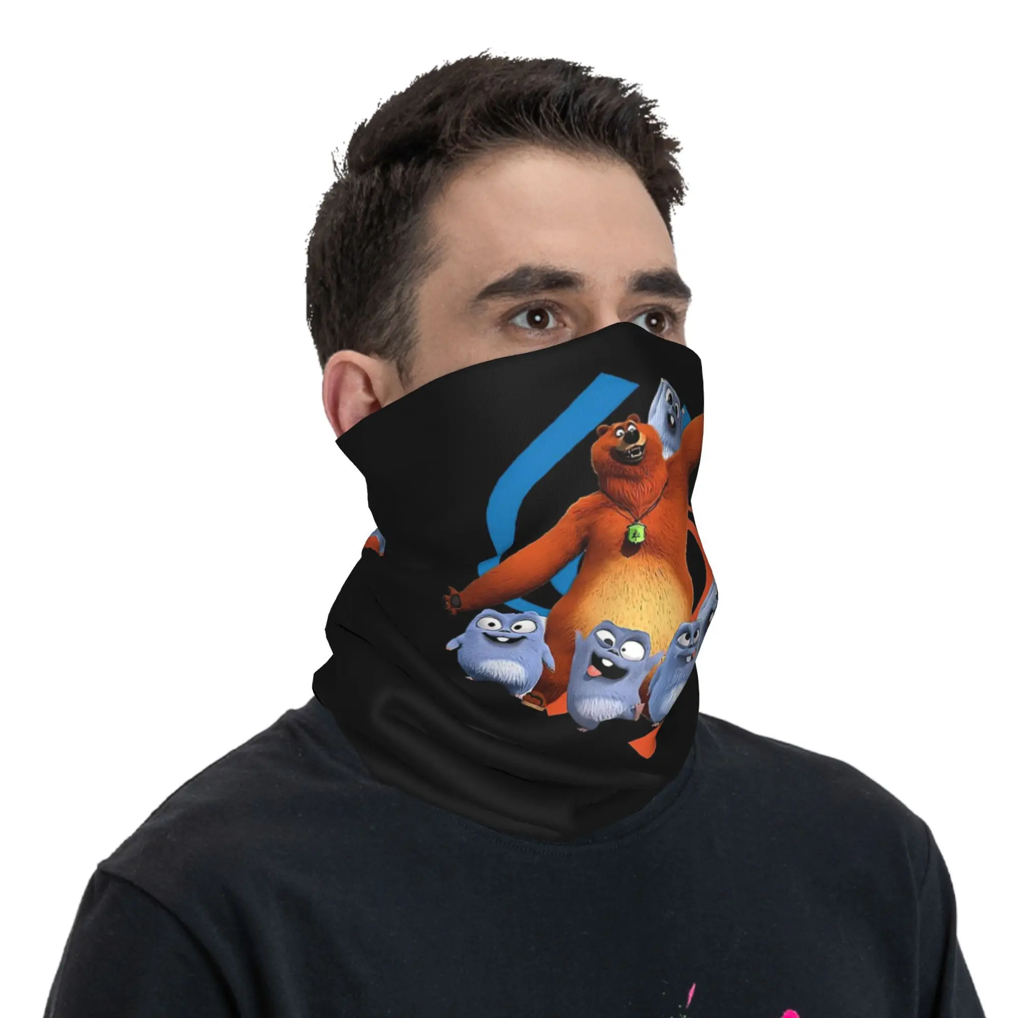 Beer en Lemmings, peuter ronde hals bandana nekbeenkap bedrukte wikkelsjaal multifunctionele fietssjaal hardlopen voor heren dames volwassenen