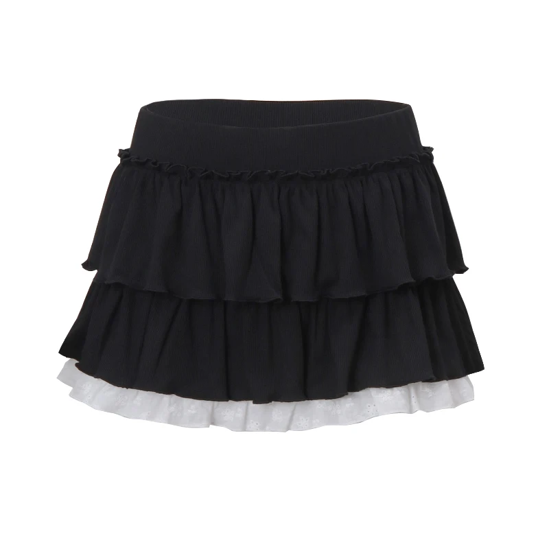 WhereMery Sexy Kurzer Rock Sommer Neuer Y2K Plissee Puzzle Minirock Süßer und süßer Nachtclub Party Damenrock Mode Damen