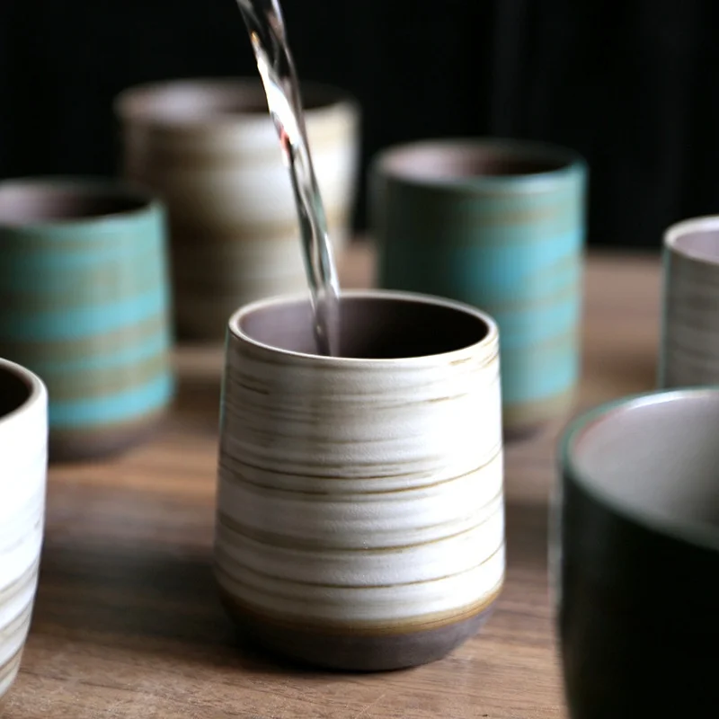 

hand-painting Ceramic Cup Vintage Coarse Pottery Coffee Cup Household drinking single cup cooking tea cups around the stove