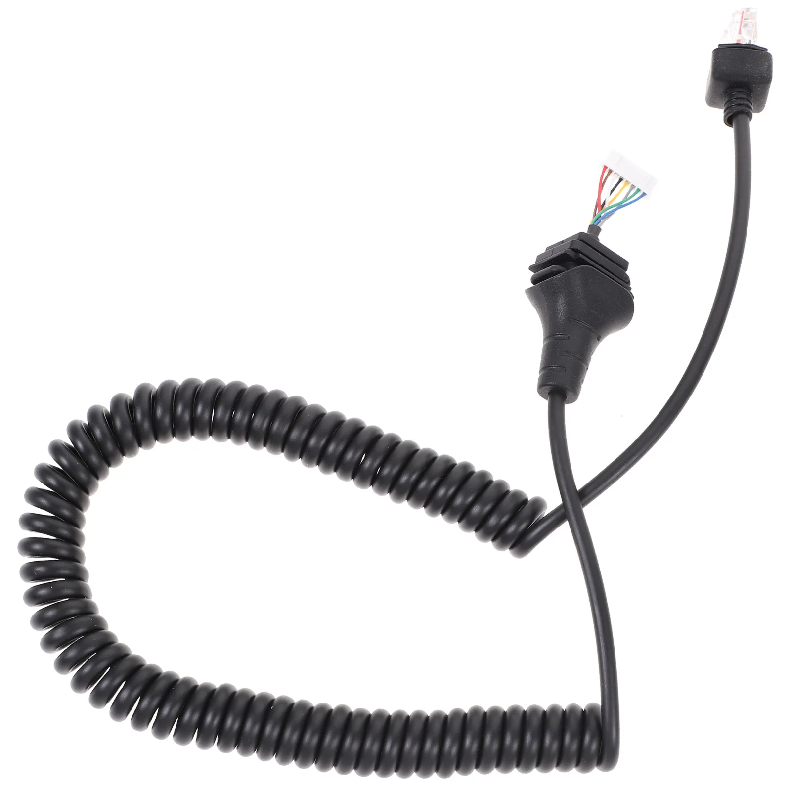 

Spring Coil Mic Cable for Mobile Radio Speaker Professional H held Microphone Wire Replacement Cord Rubber Accessories High
