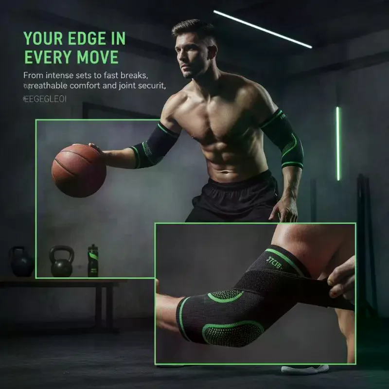 1Pc Elbow Support Elastic Gym Fitness Nylon Protective Pad Absorb Sweat Sports Safety Basketball Arm Sleeve Elbow Brace