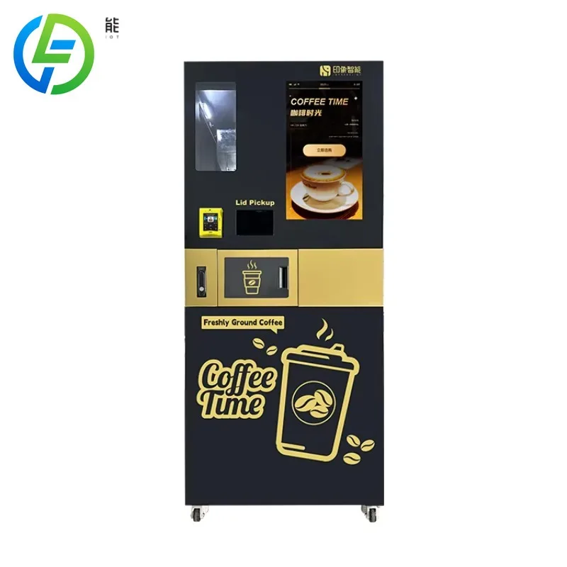FOODLINE Customized Cold Water Coffee Bean Vending Machine Automatic Payment Credit Card Cash Coin QR Code Steel Metal Body