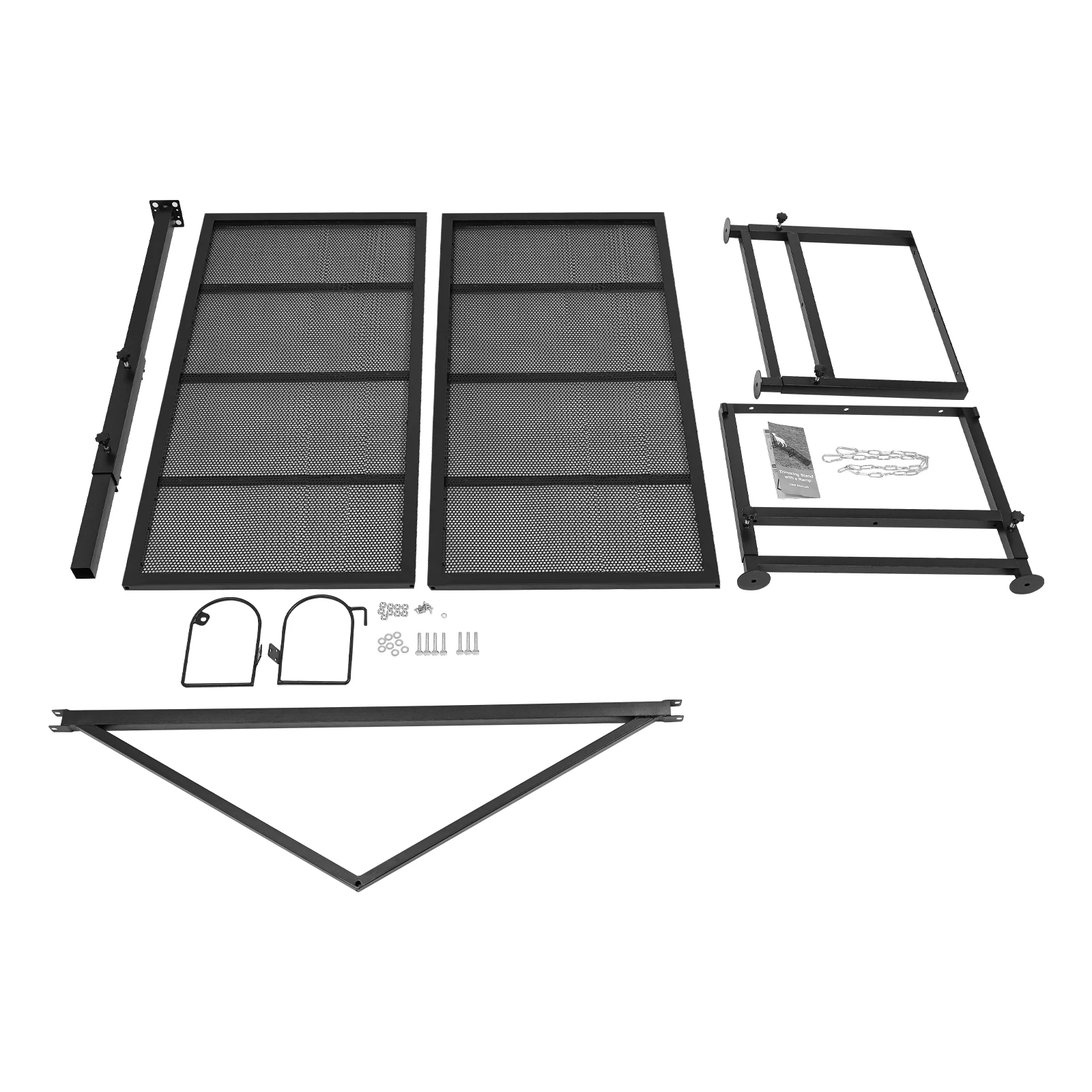 63-104.9cm Adjustable Milking Stand Black Milking Stand Metal Trimming Stand for Shearing Wool Trimming Hooves Milking