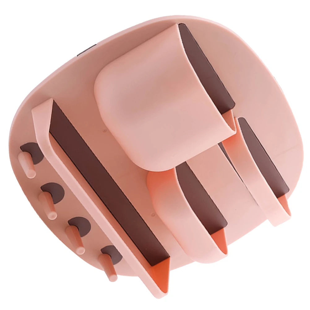 

Wall mounted Bathroom ganizer 3 Compartments Storage Tray 4 Hooks Pink Floating Rack For Toiletries Easy ganization