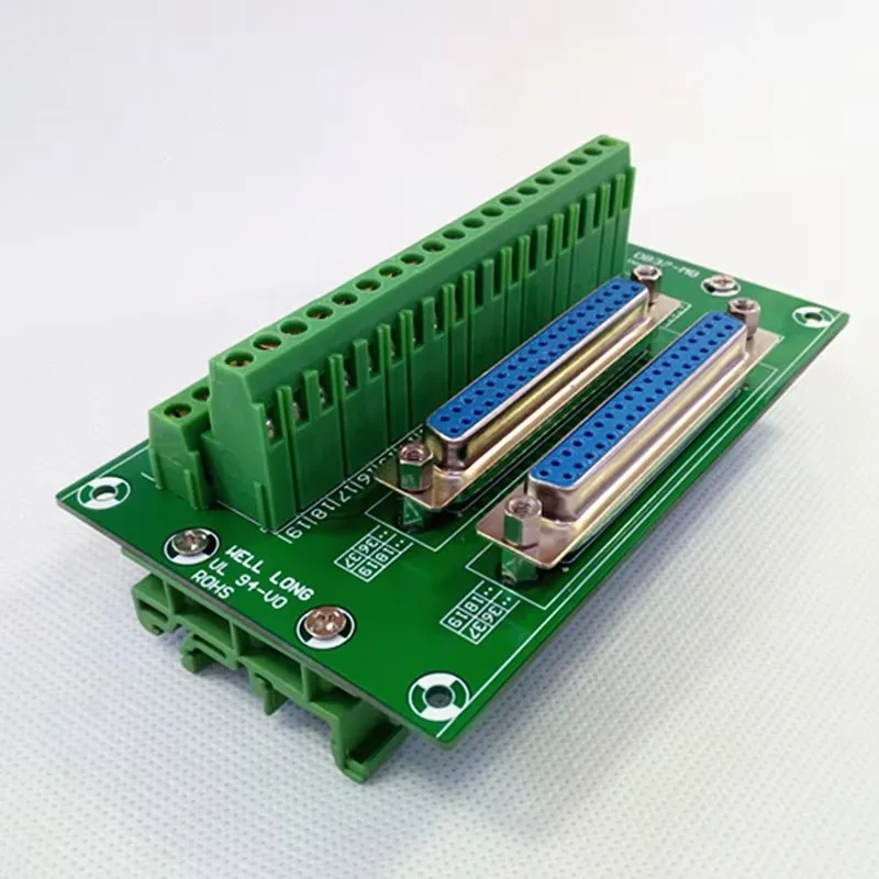 D-SUB DB37 Double Female Header Breakout Board, Terminal Block, Connector.