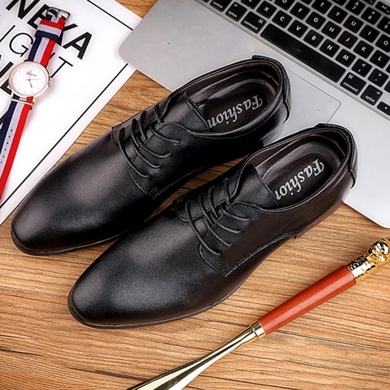 

Mens Shoes Casual Luxury Derby Shoes Genuine Leather Fashion Business Dress Shoes Brand Comfortable Formal Shoes Big Size 36-50