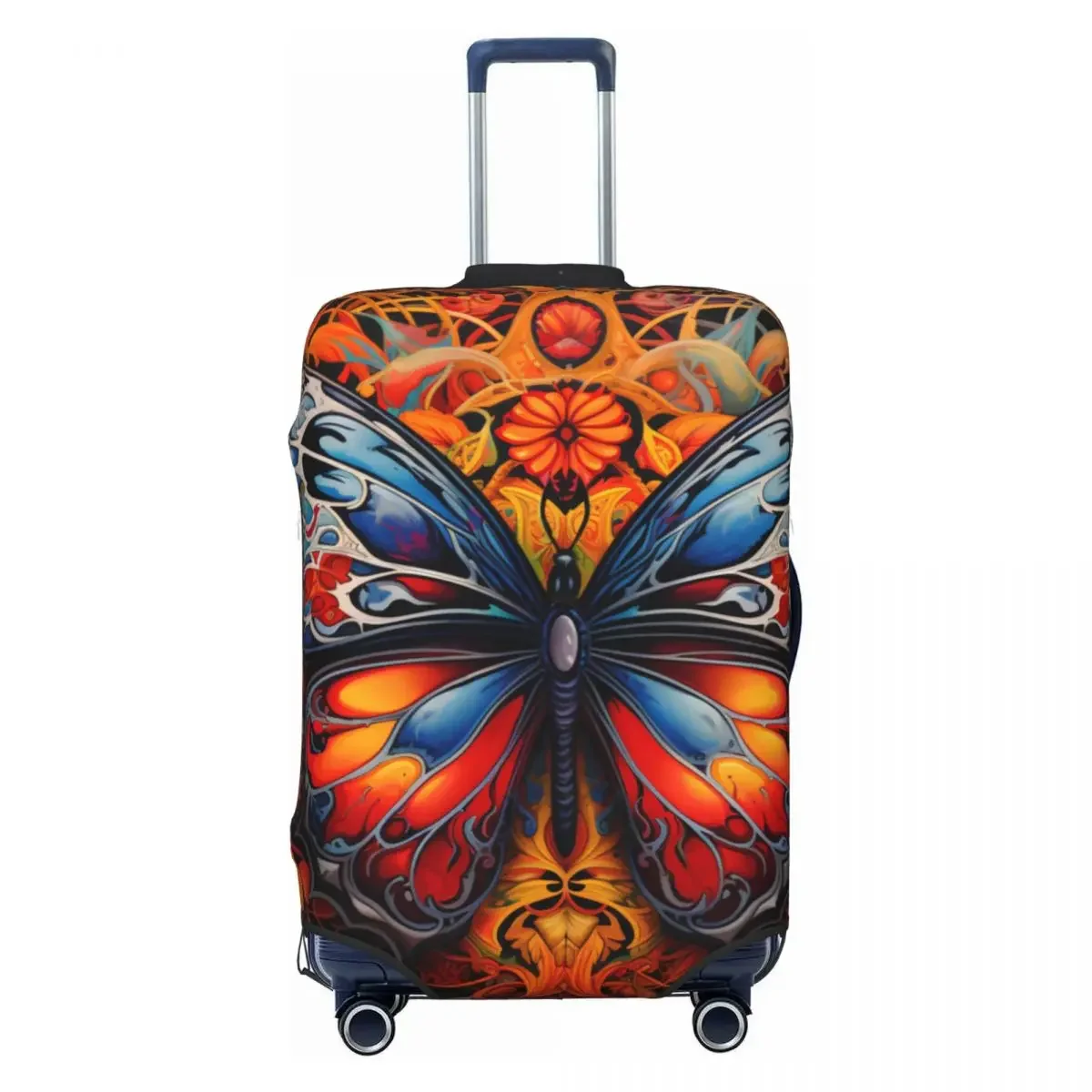 Colorful  Print Suitcase Cover Ornate Flower Plant Holiday Holiday Travel Practical Luggage Case Protector