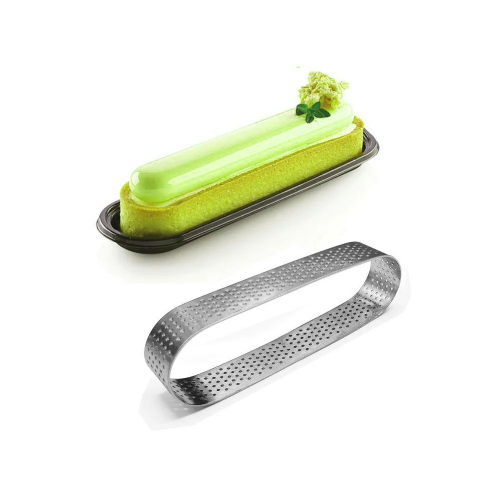 

2 pcs Oval Cake Mold 9.4Cm 11.9Cm Stainless Steel Tartlet Mould Baking Pan For Cheesecake Tiramisu Mousse Dessert Tool