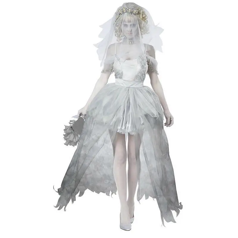 

206 New loween Costume Movie Role-plang Dry Skeleton Stage Costume Witch Doll Bride om Costume Women's Faion