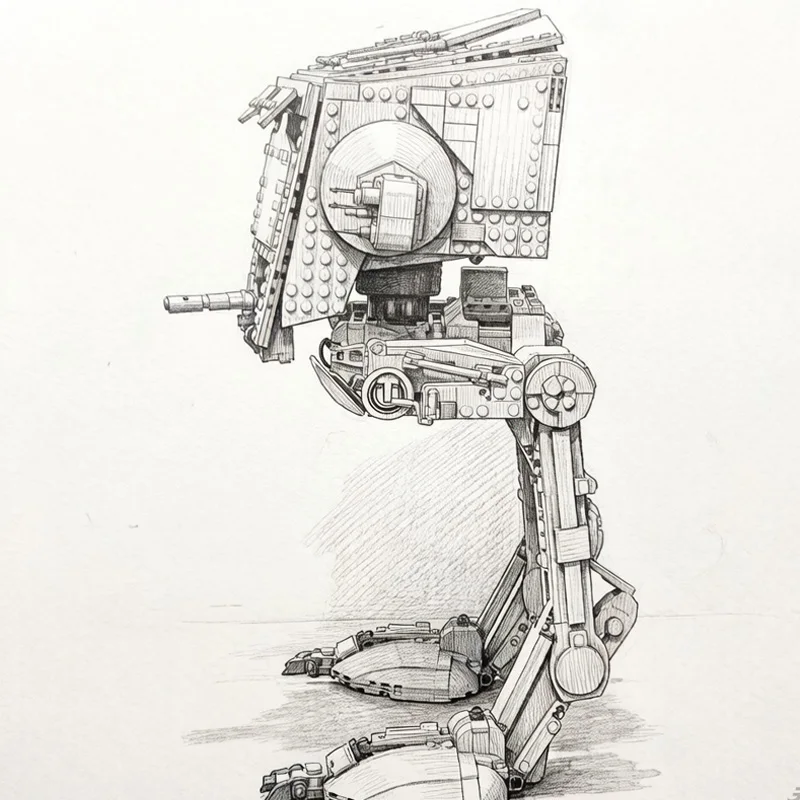 2026 Neuer AT-ST 1513-Teiliger Roboter-Bausatz Auf Lager Kreative Serie Heimdekoration Ideales Weihnachts- & Geburtstagsgeschenk – Detail 1