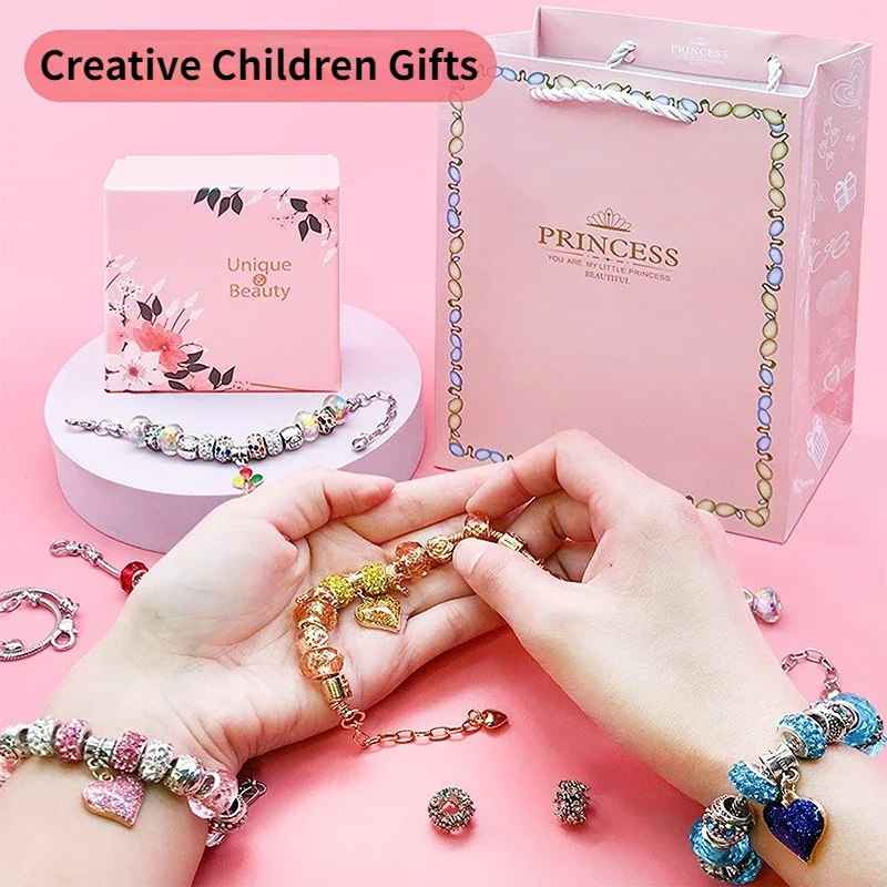 DIY Charms Bracelet Making Set Spacer Beads Pendant Accessories for Bracelet Necklace Jewelry Making Creative Children Gifts New