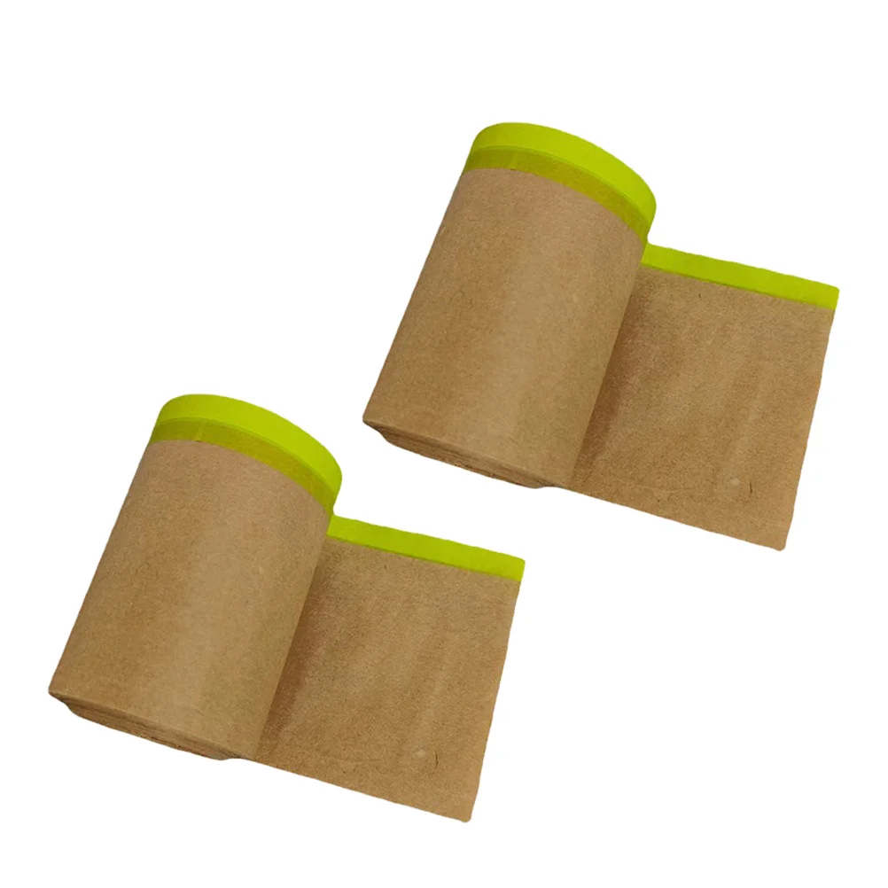 2 rollos de papel de enmascarar de pintura, cubierta protectora Kraft resistente para muebles automotrices, tapicería de suelo, protección de refugio