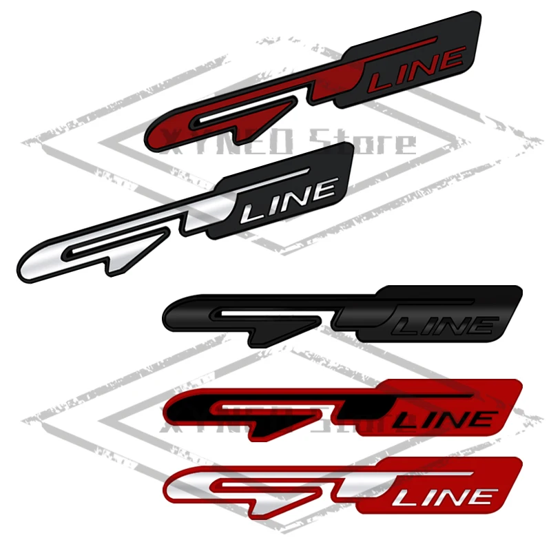 3D GT Line Logo For Sorento Sportage Ceed Picanto K5 K9 K3 Stinger Emblem Metal Badge Decal Car Head Grille Rear Trunk Sticker