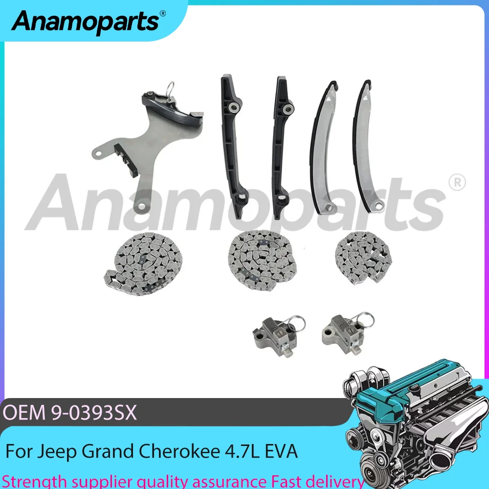 

Engine Parts Timing Chain Kit Fit 4.7L V8 GAS SOHC For Dodge Jeep Grand Cherokee Durango Dakota Ram 1500 4.7L EVA 1999-2008