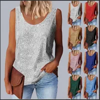 Amazon EBay Cross-Border European Women's Loose-Fit Round Neck Vest Polyester Fiber Metal Patch Decorative Women's Sweater