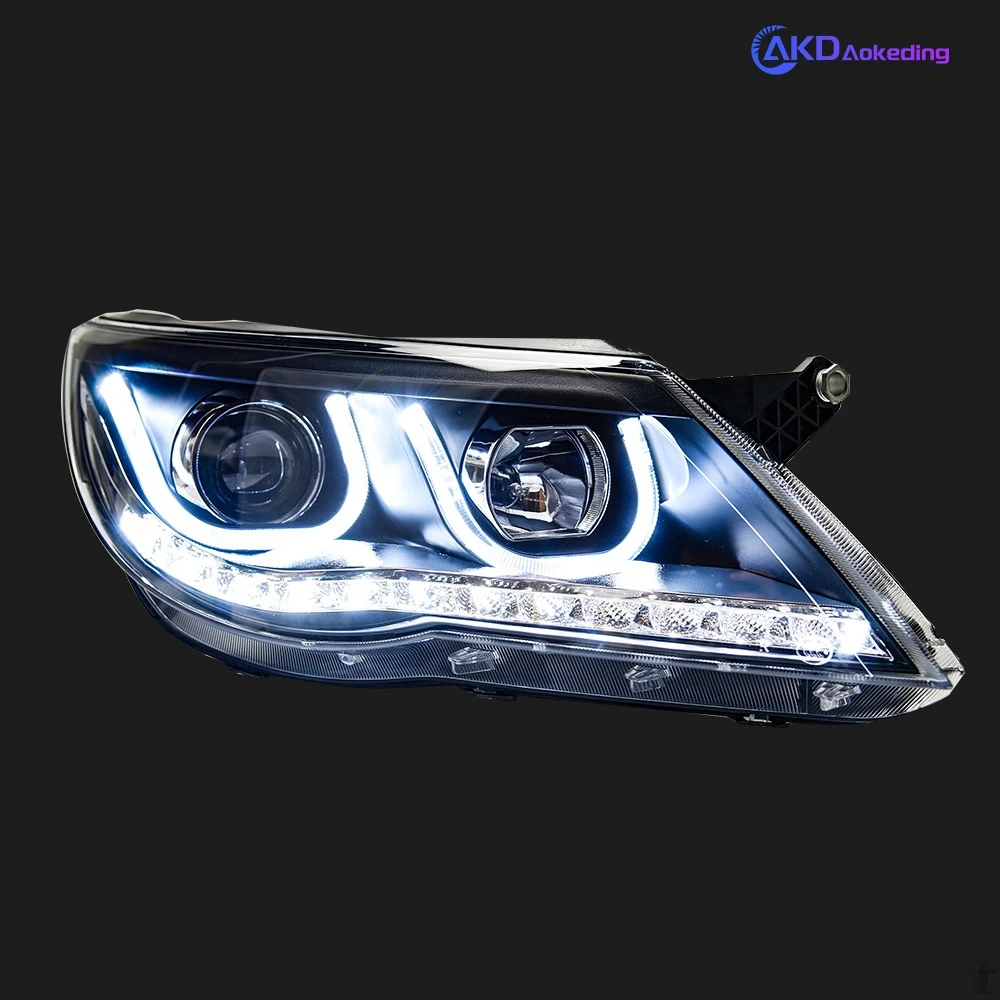 Fari anteriori per Auto per VW Tiguan 2007-2012 LED Tiguan faro DRL lampada frontale Angel Eye Hid opzione Bi Xenon accessori Auto