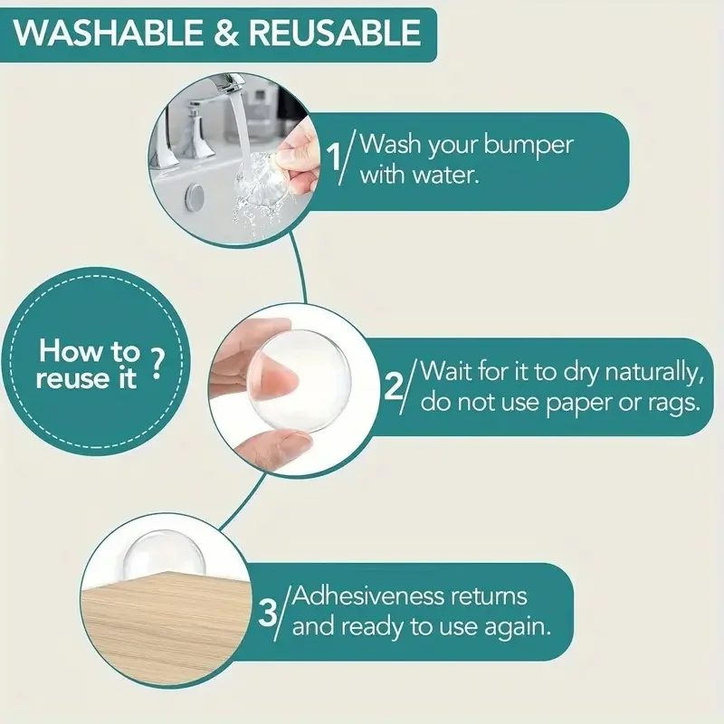 توقف الأبواب اللاصقة الشفافة (3/6/12 قطعة) - واقيات الحائط الممتصة للصدمات والحد من الضوضاء للاستخدام المنزلي/المكتب