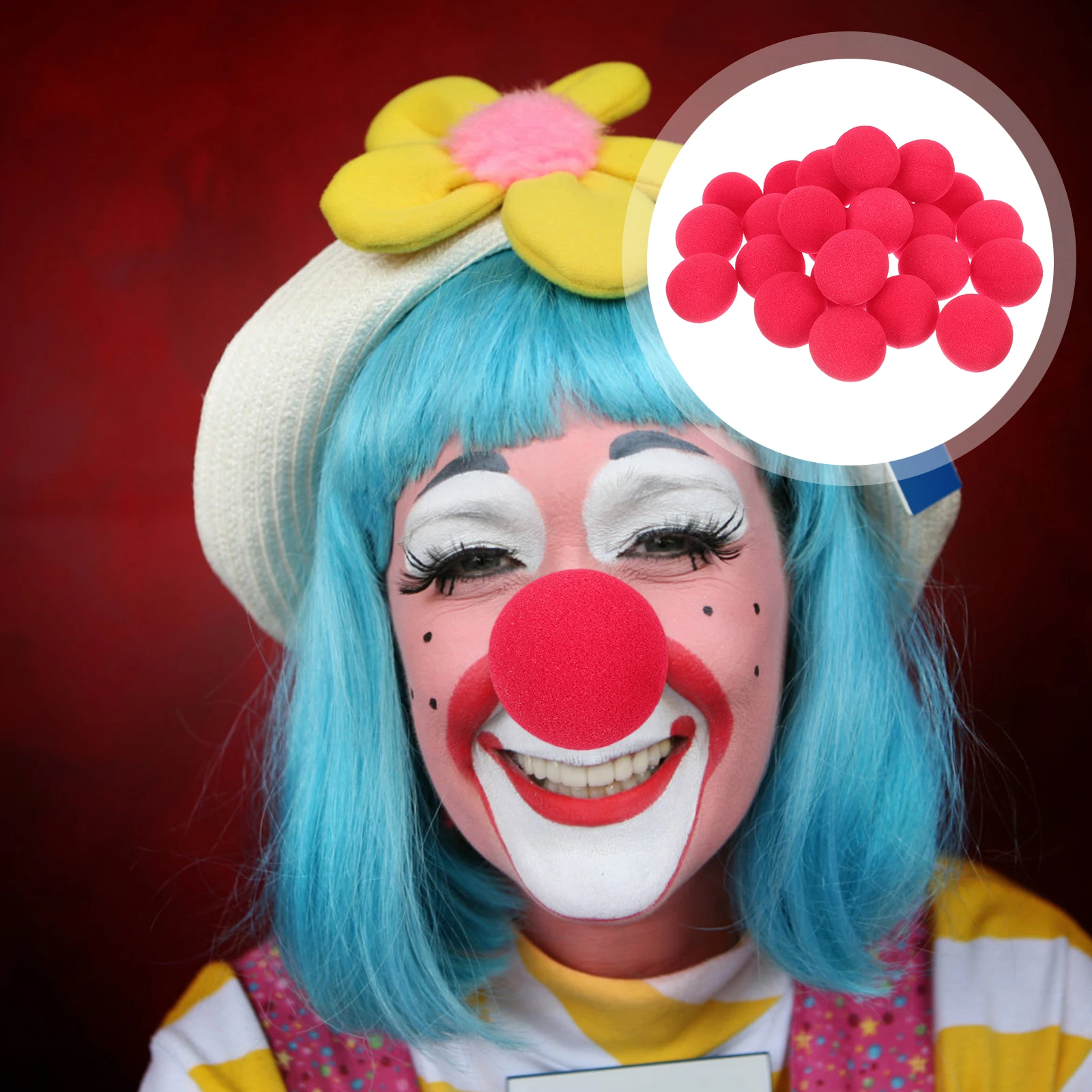 

50pcs Creative Clown Nose Sponge Masquerade Party Prop Cosplay Accessories Costume Nose Sponge Material Durable
