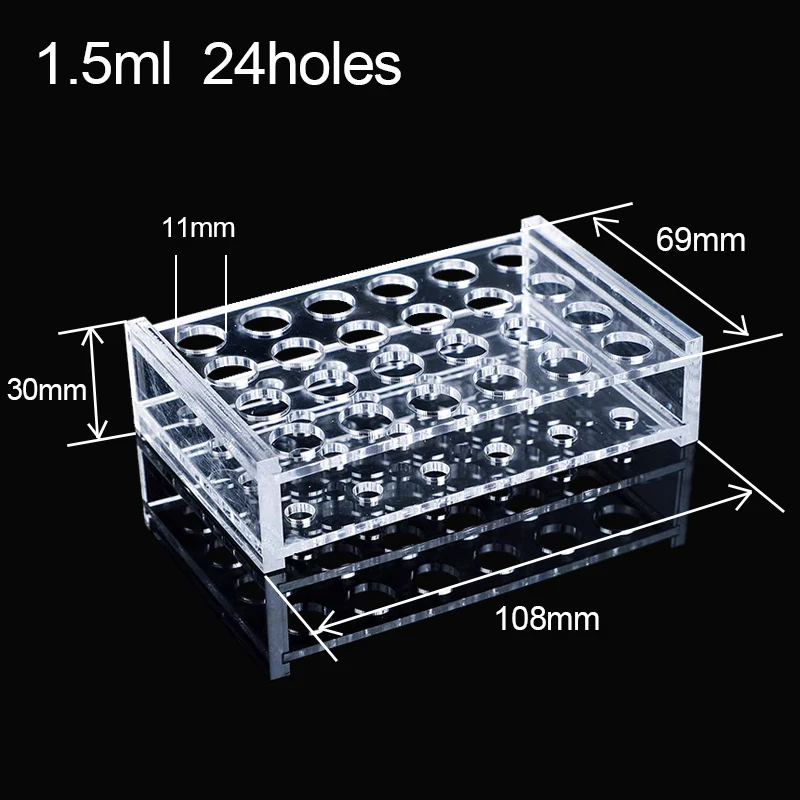 1.5ml/5ml/7-10ml/10-15ml/50ml Plexiglass Rack 8/24holes For Centrifuge Tube Transparent Plexiglass Acrylic Organic Glass