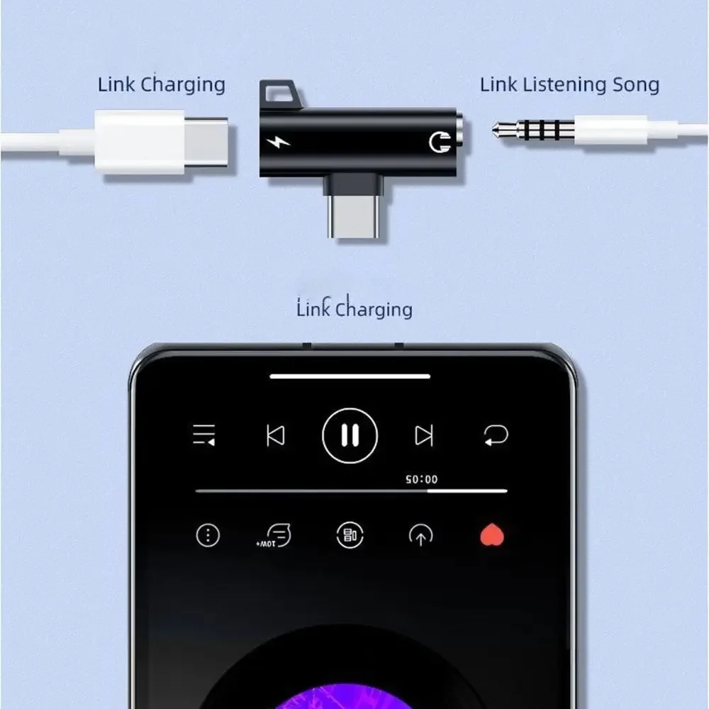 2 In1 Adapter Splitter For iPhone 14 13 12 11 X For Lighting to 3.5mm Audio Headphone Charging Jack Earphone AUX Cable Connector