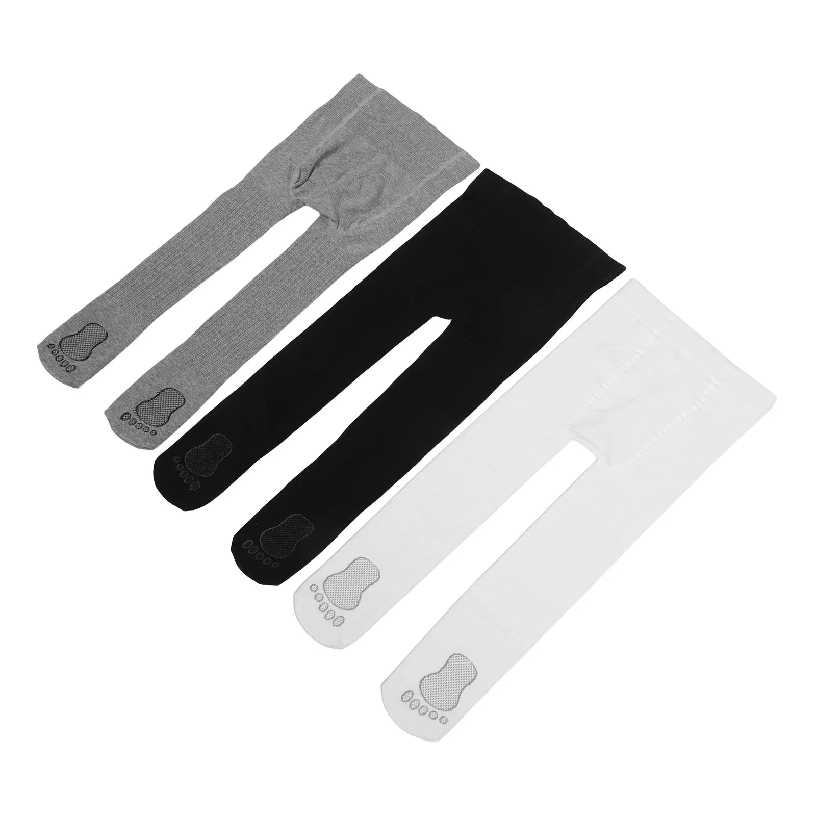 3Pcs Thick Cotton Kids Pantyhose Twist Pattern Dance Socks Anti-Pilling Non-Slip for Girls Spring Autumn Indoor Wear