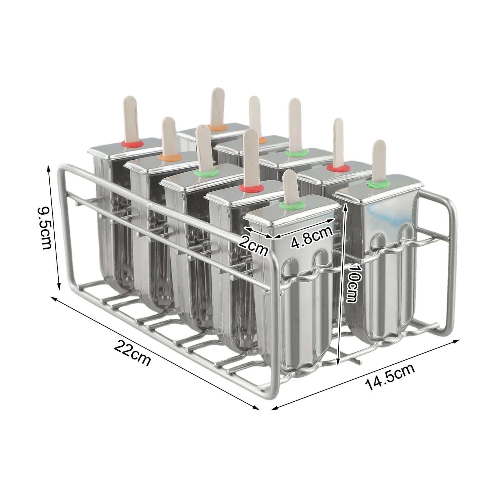 304 Stainless Steel Popsicle Molds And Rack Ice Lolly Mold Rack Frozen-Lolly Popsicle Ice Pop Maker DIY Homemade Ice Cream Mould