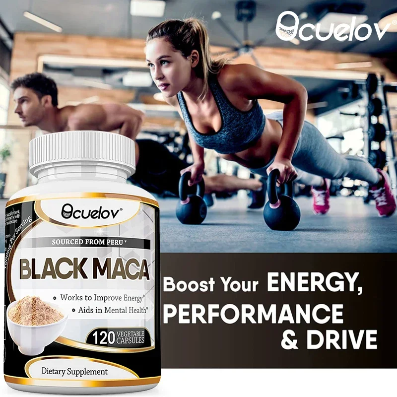 Organic Black Maca Capsules - Performance, Energy, Muscle Mass, Endurance, Performance, Fatigue Reduction Supplement