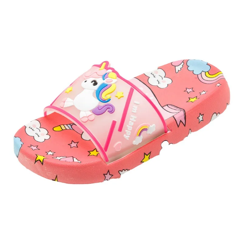 Pantoufles d'intérieur coordonnantes à semelle souple pour filles et garçons, chaussures de dessin animé mignon pour enfants