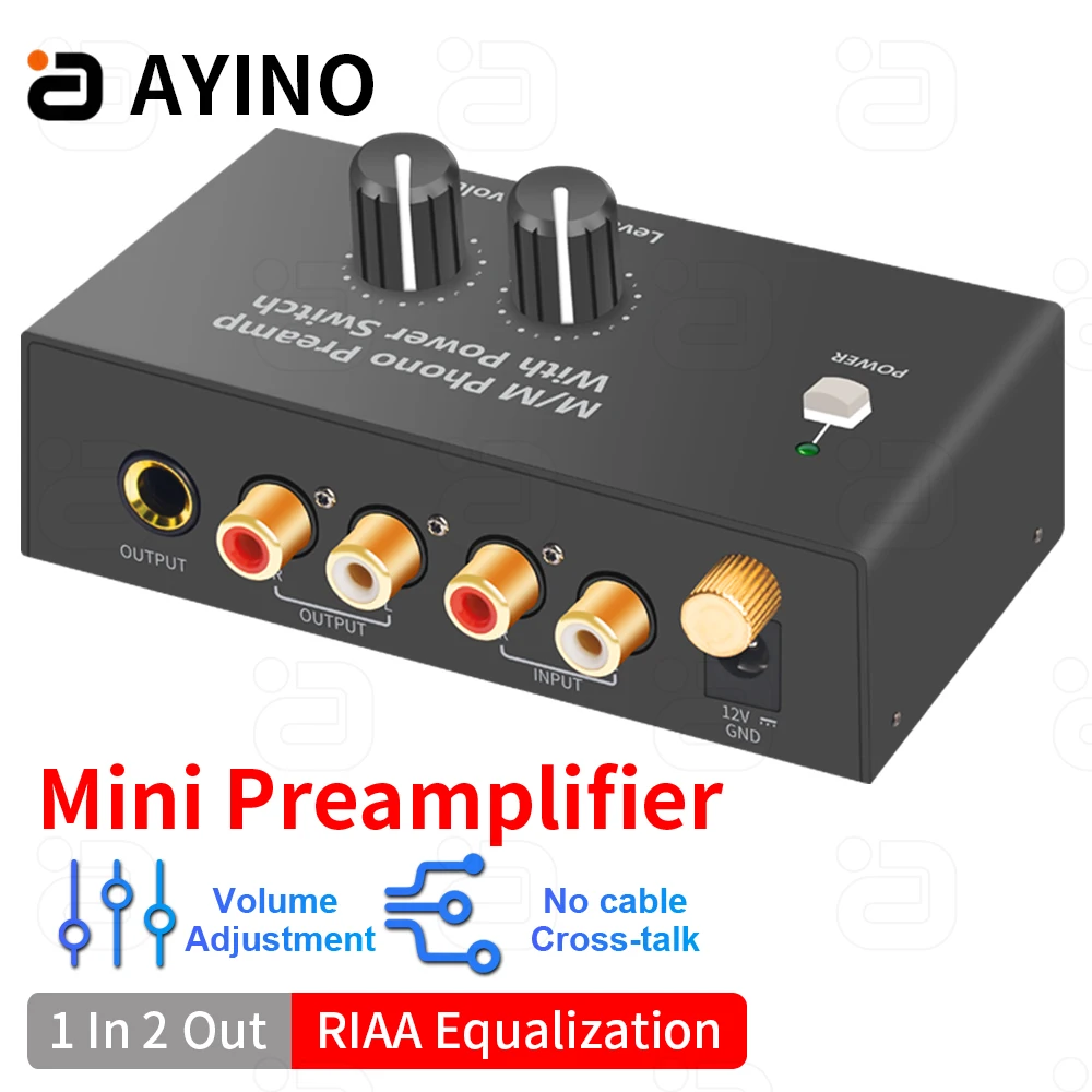 Ayino mini audio phono preamp für Plattenspieler phonograph vorverstärker stereo audio hifi mit kopfhörer verstärker rca 1/4 \