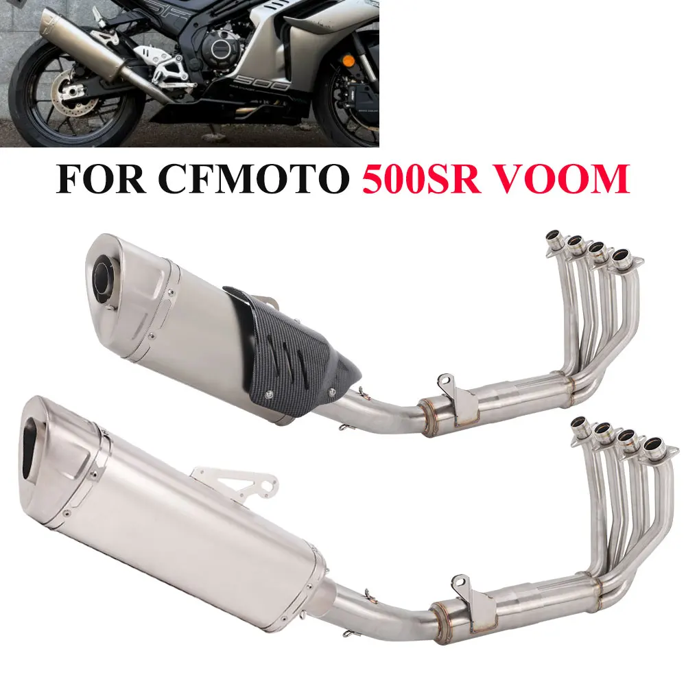 Full System For CFMOTO 500SR VOOM 2024-2026 Motorcycle Exhaust Modify Muffler Slip On Front Link Pipe 500SR VOOM Exhaust