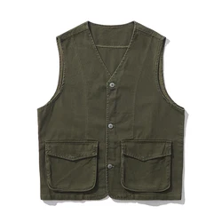 2023 Spring  Cotton high street American style classic denim vest for men Sleeveless casual waistcoat men's casual vest