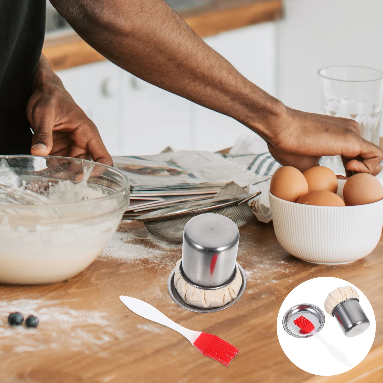 แปรงสแตนเลส 1 ชุด อเนกประสงค์ สำหรับครัว ใช้เช็ดน้ำมัน ทำแพนเค้ก บาร์บีคิว ทนทานต่อการใช้งาน อุปกรณ์ทำครัว