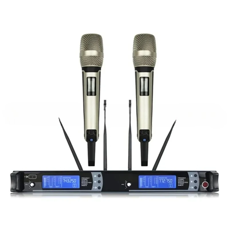 SKM9000 Professional Uhf Wireless Microphone 2 Channel Handheld Microphone Receive 150m For Karaoke Show Stage Performance