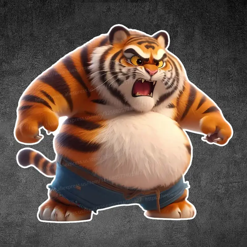 Cute Big Belly Tiger Animal Car Sticker Waterproof Styling Automobiles Motorcycle Exterior Accessories Vinyl Decals SH870