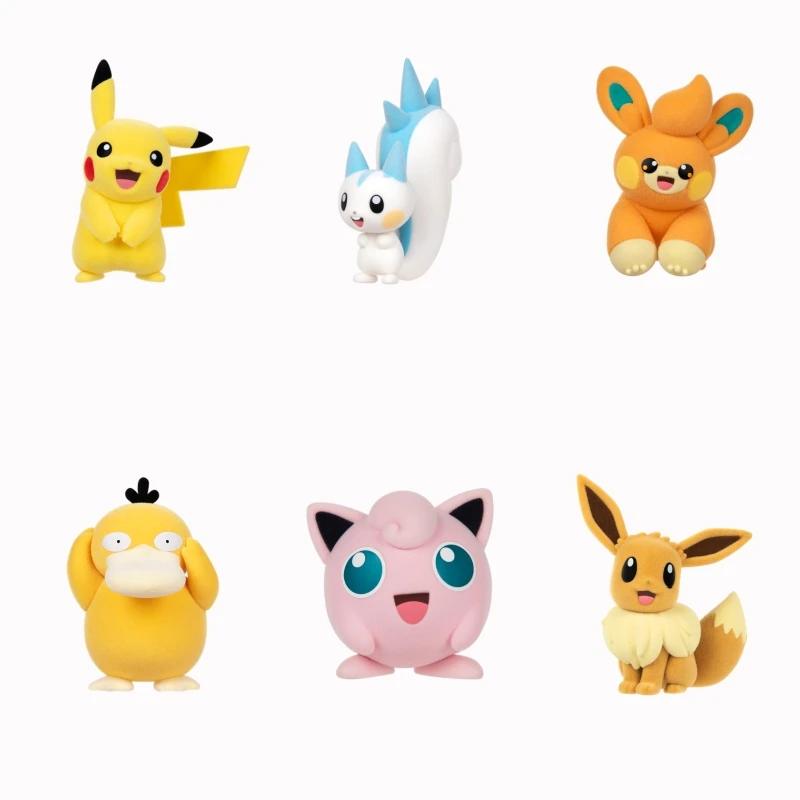 

Anime Pokemon Pikachu Pachirisu Eevee Flocking Series Figures Cute Plush Ornament Model Toy Funism Official Holiday Gift