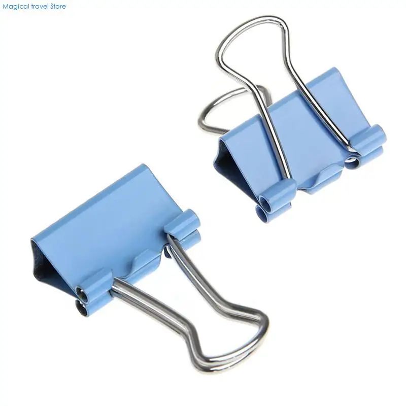 60Pcs Colorful Metal Binder Clips File Paper Clip Office Supplies 15mm Width