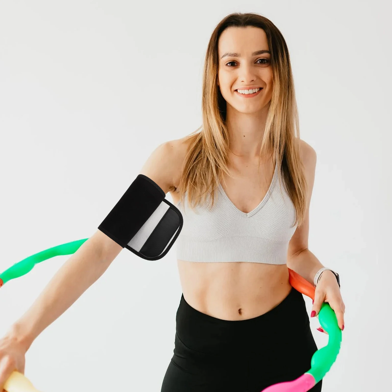 

2pcs Fitness Armbands Adjustable Trainer Sleeves Neoprene Compression Sleeves For Sports Sweat Bands Arm Slimming Bands