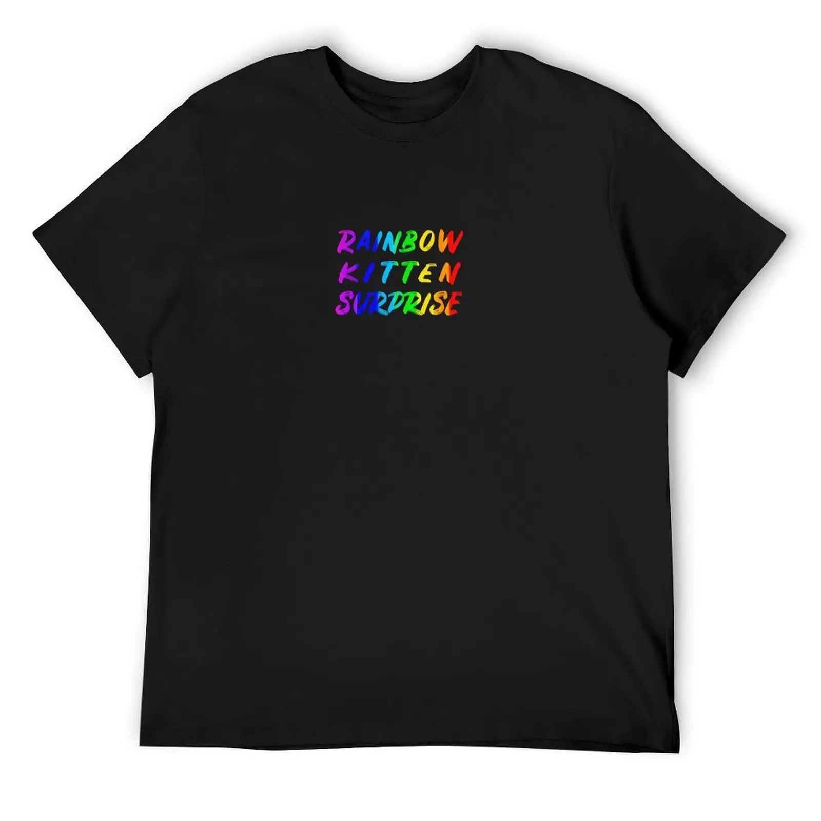 

rainbow kitten surprise vertical T-Shirt anime stuff summer tops clothes T-shirts oversize workout shirts for men